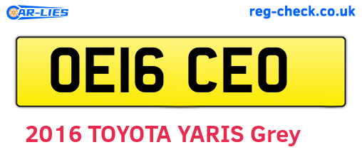 OE16CEO are the vehicle registration plates.