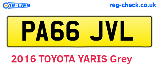 PA66JVL are the vehicle registration plates.