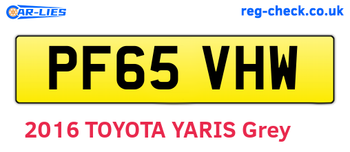PF65VHW are the vehicle registration plates.