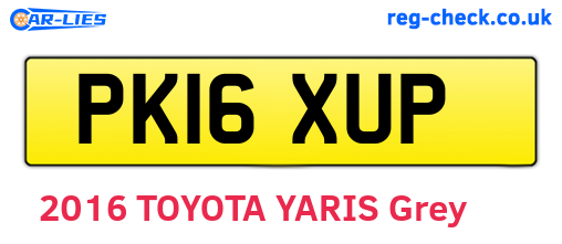 PK16XUP are the vehicle registration plates.