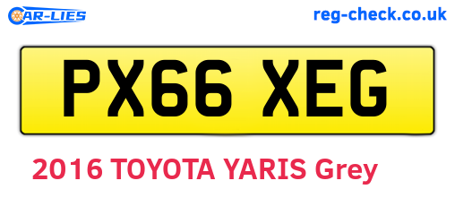 PX66XEG are the vehicle registration plates.
