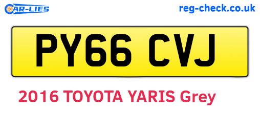 PY66CVJ are the vehicle registration plates.