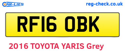 RF16OBK are the vehicle registration plates.