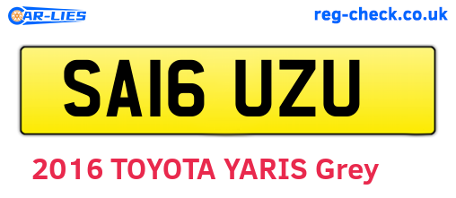SA16UZU are the vehicle registration plates.