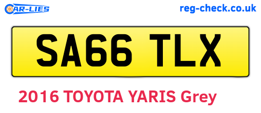 SA66TLX are the vehicle registration plates.