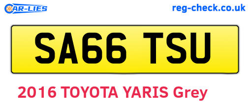 SA66TSU are the vehicle registration plates.