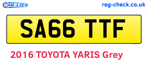 SA66TTF are the vehicle registration plates.