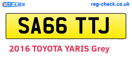 SA66TTJ are the vehicle registration plates.