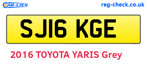 SJ16KGE are the vehicle registration plates.