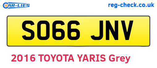 SO66JNV are the vehicle registration plates.