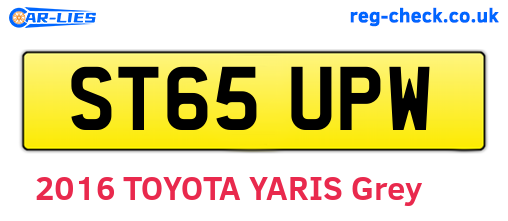 ST65UPW are the vehicle registration plates.