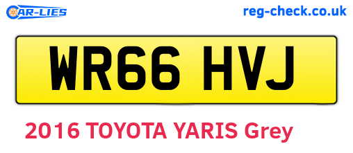 WR66HVJ are the vehicle registration plates.