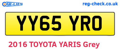 YY65YRO are the vehicle registration plates.