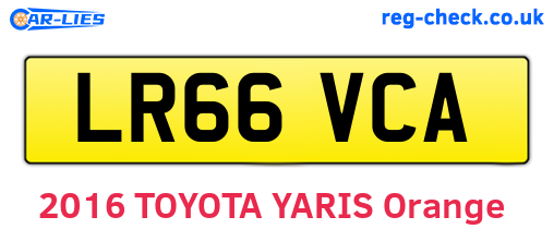 LR66VCA are the vehicle registration plates.
