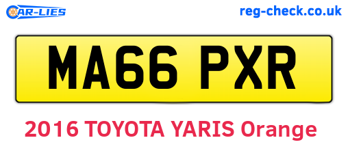 MA66PXR are the vehicle registration plates.