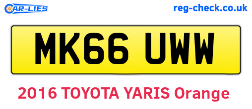 MK66UWW are the vehicle registration plates.