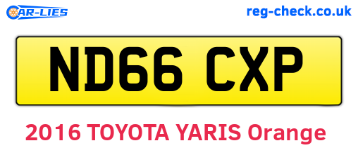 ND66CXP are the vehicle registration plates.