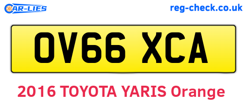 OV66XCA are the vehicle registration plates.
