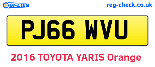 PJ66WVU are the vehicle registration plates.