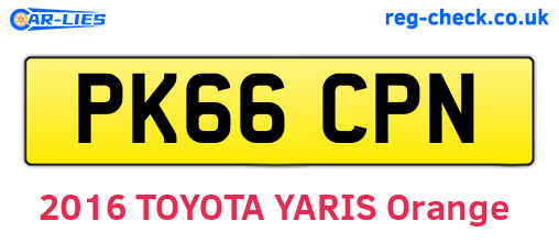 PK66CPN are the vehicle registration plates.