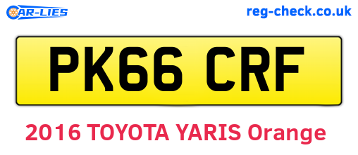 PK66CRF are the vehicle registration plates.