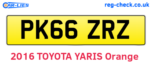 PK66ZRZ are the vehicle registration plates.