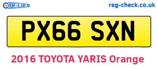 PX66SXN are the vehicle registration plates.