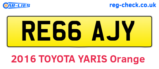 RE66AJY are the vehicle registration plates.