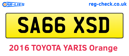 SA66XSD are the vehicle registration plates.