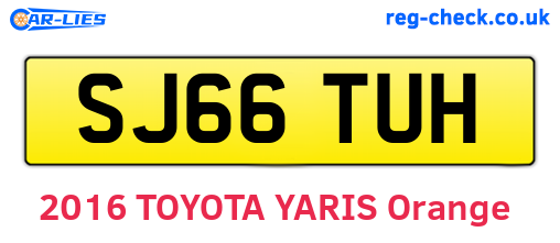 SJ66TUH are the vehicle registration plates.
