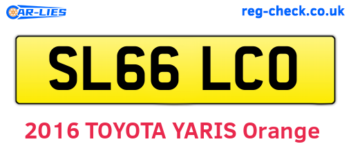 SL66LCO are the vehicle registration plates.