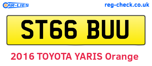 ST66BUU are the vehicle registration plates.