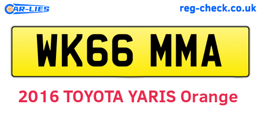 WK66MMA are the vehicle registration plates.