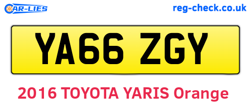 YA66ZGY are the vehicle registration plates.