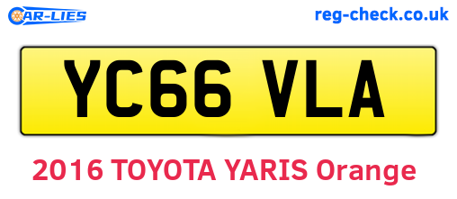 YC66VLA are the vehicle registration plates.