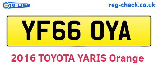YF66OYA are the vehicle registration plates.