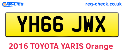 YH66JWX are the vehicle registration plates.