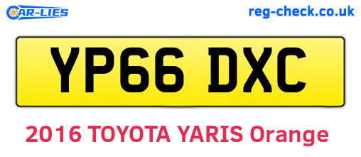 YP66DXC are the vehicle registration plates.