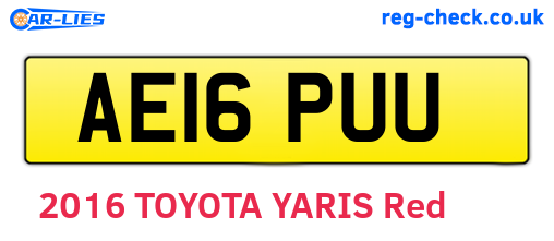 AE16PUU are the vehicle registration plates.