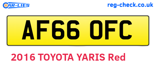 AF66OFC are the vehicle registration plates.