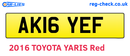 AK16YEF are the vehicle registration plates.