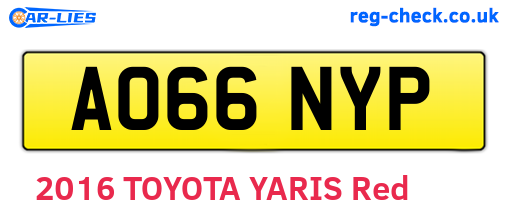 AO66NYP are the vehicle registration plates.