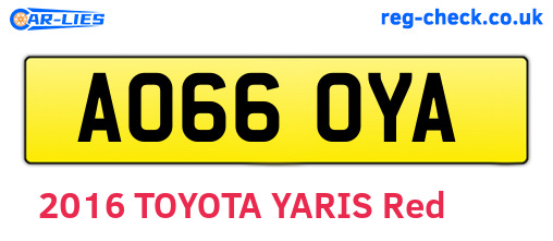 AO66OYA are the vehicle registration plates.