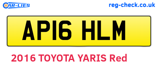 AP16HLM are the vehicle registration plates.