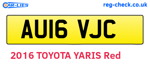 AU16VJC are the vehicle registration plates.