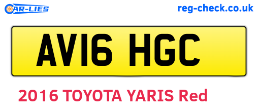 AV16HGC are the vehicle registration plates.