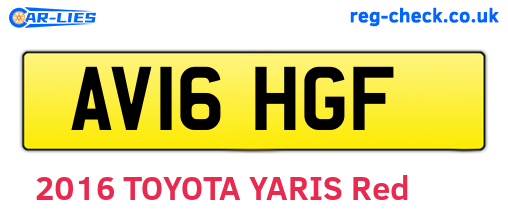 AV16HGF are the vehicle registration plates.