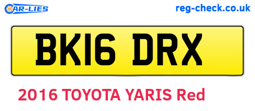 BK16DRX are the vehicle registration plates.