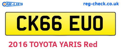 CK66EUO are the vehicle registration plates.
