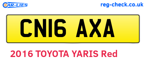CN16AXA are the vehicle registration plates.